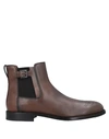 TOD'S TOD'S MAN ANKLE BOOTS DARK BROWN SIZE 8 SOFT LEATHER