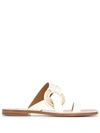 CHLOÉ LEATHER STRAP FLIP FLOPS