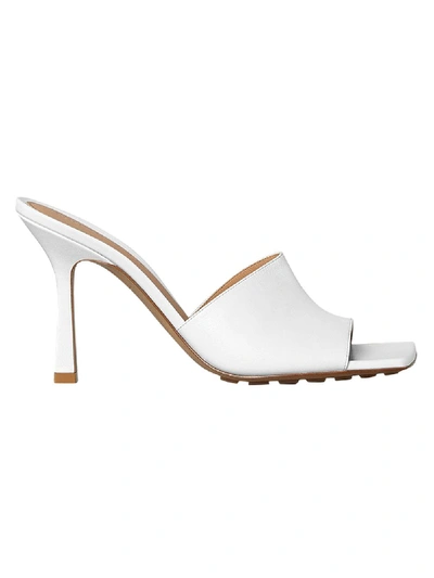 Bottega Veneta Rubber Sole Leather Stretch Mule Sandal Optic White