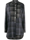 LOEWE BLACK AND GREY ASYMMETRIC PATCHWORK SHIRT,S359337XBT