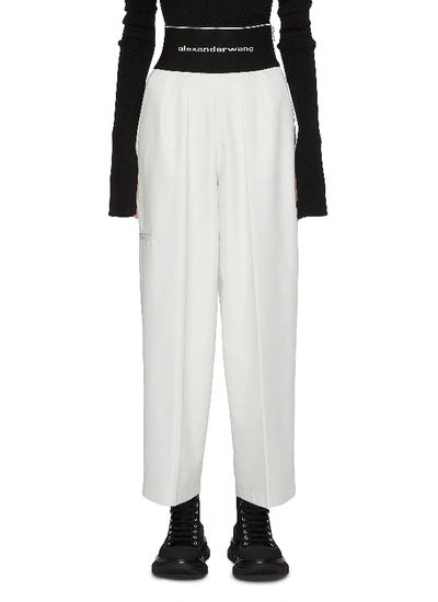 Alexander Wang Carrots Pant With Exposed Zipper And Logo In White
