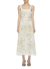 ZIMMERMANN AMELIE FLORAL EMBROIDERED SCALLOPED HEM SUNDRESS