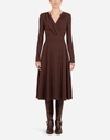 Dolce & Gabbana Longuette Dress In Cady Fabric With Belt
