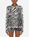 DOLCE & GABBANA Biker jacket in eel skin with zebra print