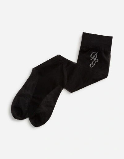Dolce & Gabbana Nylon Socks With Embroidered Logo
