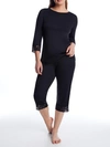 Hanro Natural Comfort Cropped Pajama Set In Black