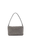 Alexander Wang Medium Heiress Shoulder Bag In Metallic Mesh With Crystal Rhinestones In Metallic