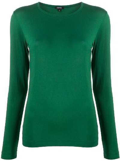 Aspesi Round Neck Long-sleeve T-shirt In Green