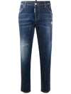 DSQUARED2 STUDDED CROPPED SKINNY-FIT JEANS