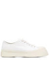 Marni Pablo Leather Platform Sneakers In Neutrals