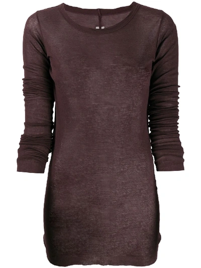 Rick Owens Sheer Finish Jumper In Red
