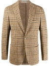 ELEVENTY LONG-SLEEVE CHECKED BLAZER