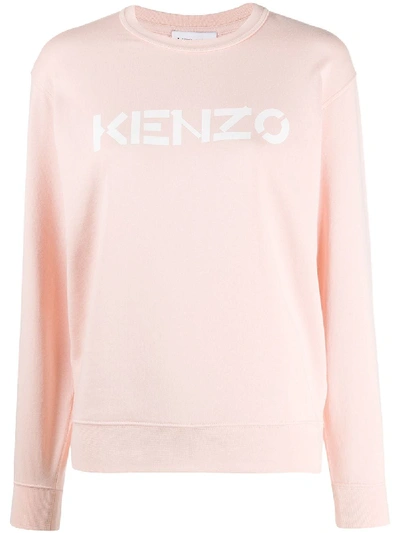 Kenzo Logo Cotton Sweatshirt In Pink