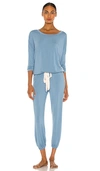 Eberjey Gisele 2-piece Slouchy Pajama Set In Blue Shadow