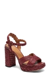 Kate Spade Women's Disco Raffia Platform Sandals In Pinot Noir