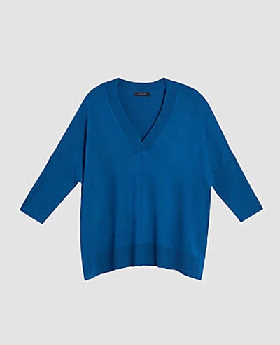 Ann Taylor Easy V-neck Sweater In Amalfi Blue