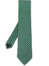 Ferragamo Pointed Silk Tie In Green