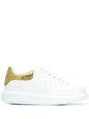 Alexander Mcqueen Leather Sneakers White/gold In White