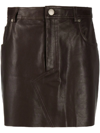 Federica Tosi Mini Leather Skirt In Brown