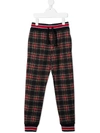 Dolce & Gabbana Check Pattern Drawstring Trousers In Black