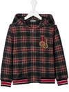 DOLCE & GABBANA CHECK PATTERN HOODED JACKET