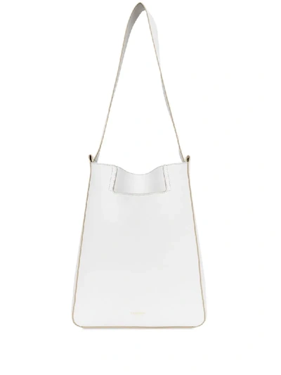 Burberry Small Leather Basket Bag In White