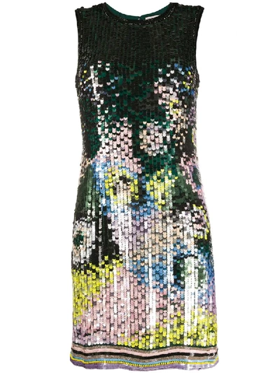Pucci Sequin-embellished Mini Dress In Green