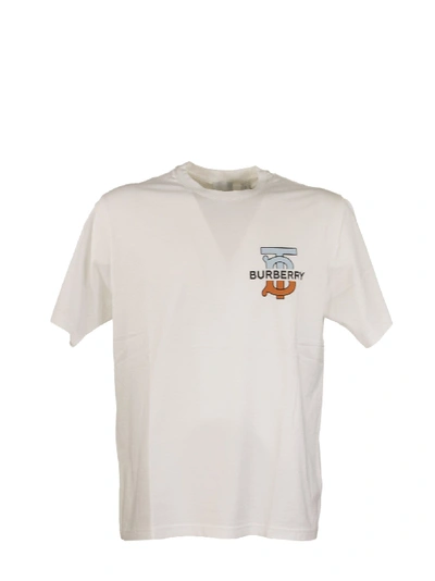 Burberry Monogram Motif Cotton Oversize T Shirt White