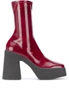 STELLA MCCARTNEY SQUARE-TOE PLATFORM BOOTS