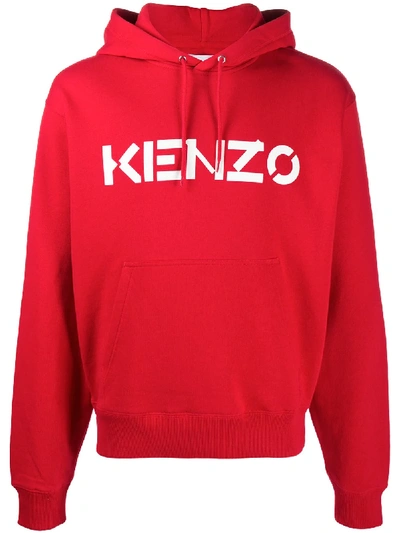 Kenzo Hoodie With Contrasting Logo In Red