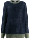 MONCLER TWO-TONE KNIT FLEECE JUMPER