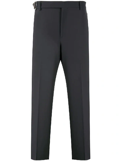Valentino Belted Tailored Cut Trousers In Grey