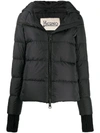 HERNO FEATHER-DOWN PUFFER JACKET WITH DETACHABLE HOOD AND GLOVE DETAILING