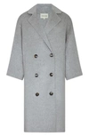 Loulou Studio Borneo Double-breasted Wool And Cashmere-blend Coat In Grey Melange