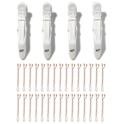 T3 Clip Kit With 4 Alligator Clips And 30 Rose Gold Bobby Pins