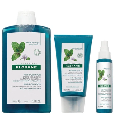Klorane Detoxifying Anti-pollution Hair And Scalp Regimen Bundle For Ultimate Shine (worth $58)
