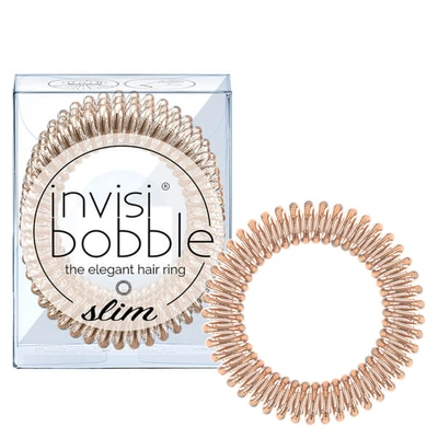 Invisibobble Slim Elegant Hair Ties - Bronze (pack Of 3) In Bronze Me Pretty