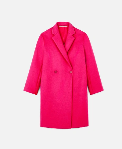 Stella Mccartney Blackwood Double Breasted Wool Blend Coat In Pink