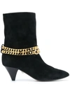 ALEVÌ CHAIN EMBELLISHED MID-HEEL BOOTS