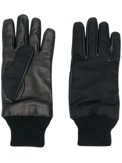 Alexander Mcqueen Zipped Pocket Leather Gloves In Black