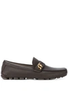 Ferragamo Signature Round Toe Loafers In Brown