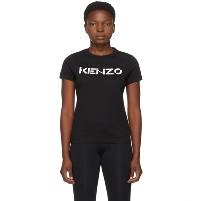 Kenzo Black Classic-fit Logo T-shirt In Black,white