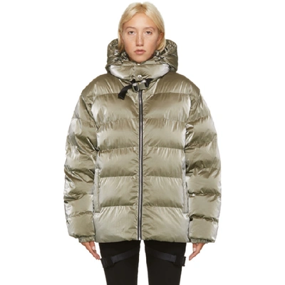 Alyx Clip-neck Quilted Puffer Jacket In Green