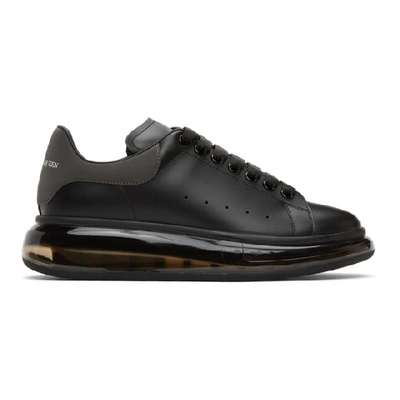 Alexander Mcqueen Men's Larry Oversized Studded Transparent-sole Sneakers In Black