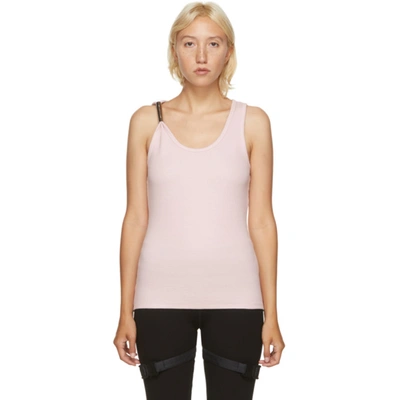 Alyx Ribbed Knit Asymmetric Tank Top In Pink