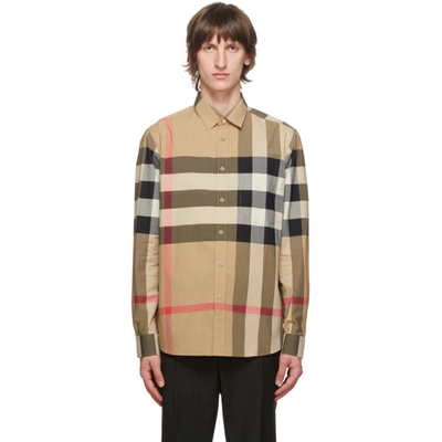 Burberry Summerton Long-sleeved Check Shirt In Brown