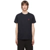 Burberry Logo-embroidered Cotton-jersey T-shirt In Navy
