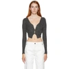 Jacquemus Alzou Cropped Mohair-blend Cardigan In Dark Grey