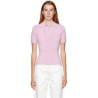 Jacquemus 粉色 La Maille Polo 衫 In Light Pink