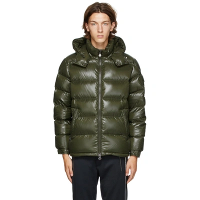 Moncler Green Down Maya Jacket In Khaki